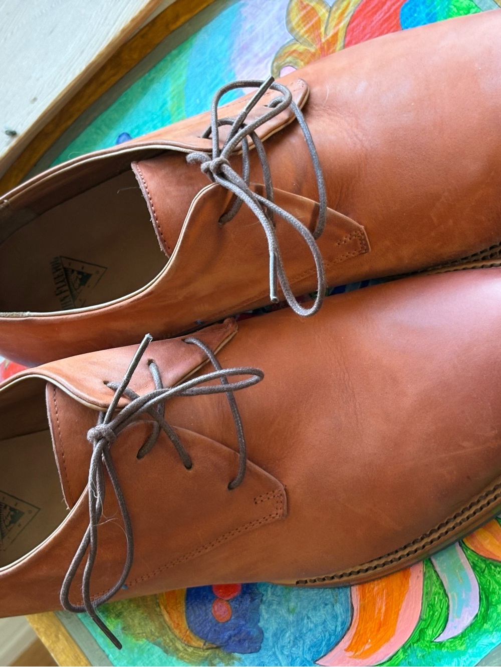 John Fluevog Brown Leather Derby Shoes